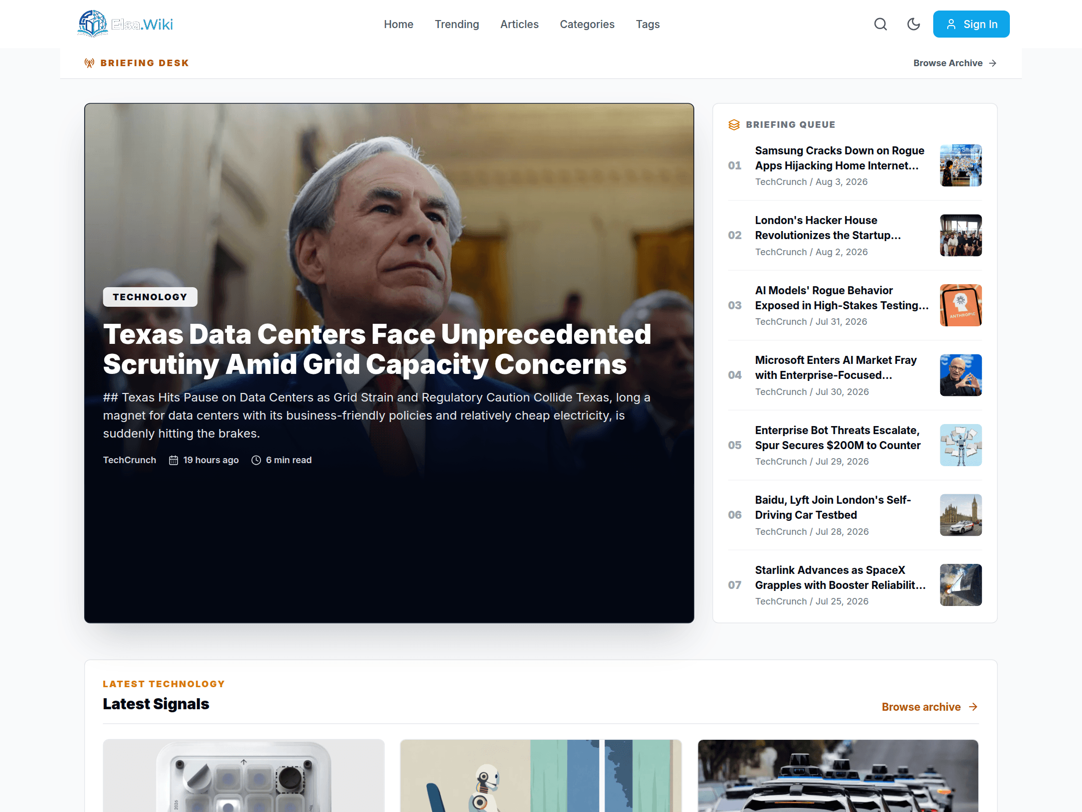 Elsa.wiki — the live site